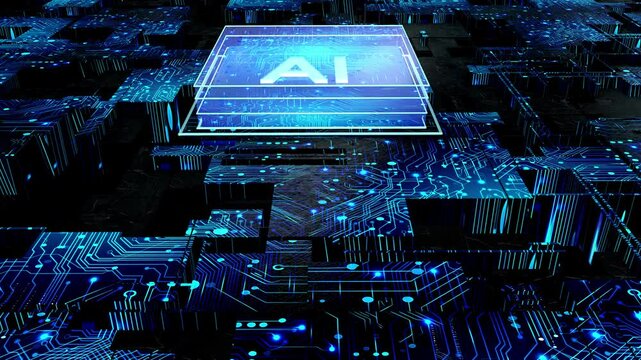 Microchip CPU Processor Initiating Digitalization of Artificial Intelligence of Neural Networks and Cloud Computing Data.