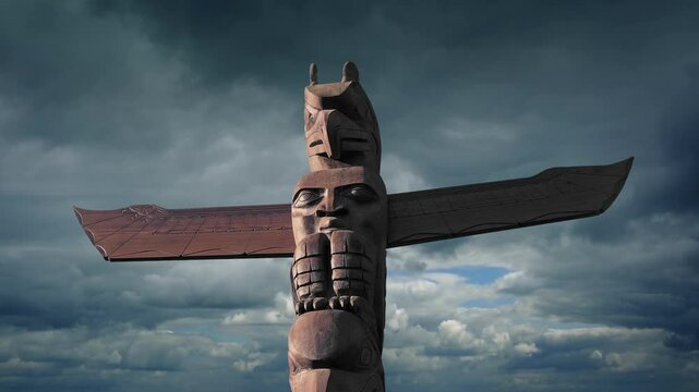 Totem Pole With Dramatic Sky