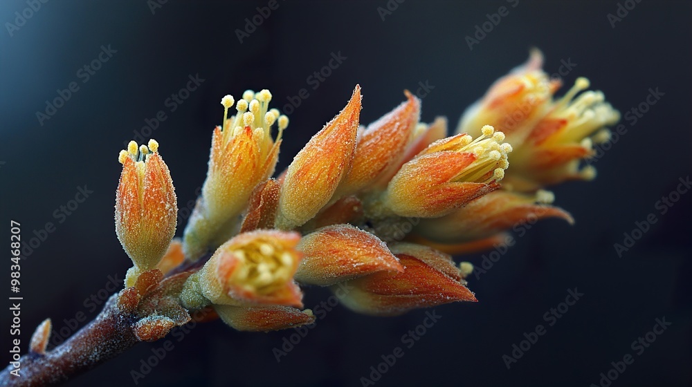 Wall mural Close-Up of Vibrant Orange Flower Buds