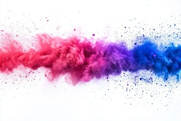 A vibrant and colorful image displaying a cloud of pink, purple, and blue powder art, capturing the essence of creativity and abstract beauty with dynamic movement and color blending.