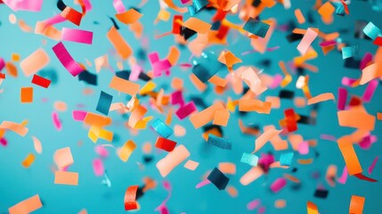 Bright confetti raining down on dancers at Rio Carnival close up - A shower of celebration and joy...