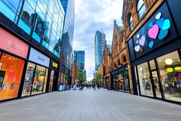 Manchester, England is known for its shopping districts, such as the Arndale Centre and the Northern Quarter