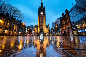 Fototapeta premium Manchester, England is the birthplace of many influential figures in music, literature, and science