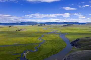 The valley of the Egiin Gol river flowing out of the lake Chövsgöl núr (Khövsgöl), Khövsgöl and Bulgan aimags in northern Mongolia © Pecold