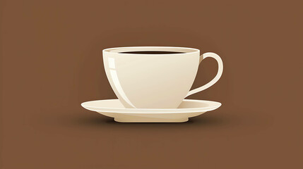 Obraz premium A simple white cup of coffee on a saucer.