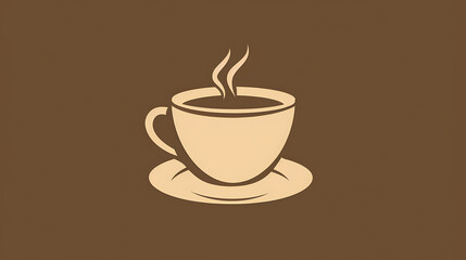 Fototapeta premium A simple illustration of a cup of coffee with steam rising from it.
