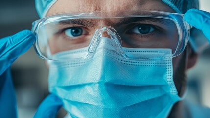 Close-up of a Man Wearing Protective Gear