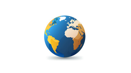 Fototapeta premium Simple illustration of the Earth on a white background.