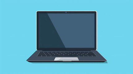 A flat design of a closed black laptop.