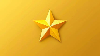 Obraz premium A single golden star on a yellow background.