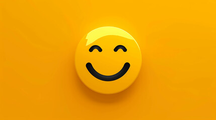 A yellow smiley face on a yellow background, for positive and happy concepts.