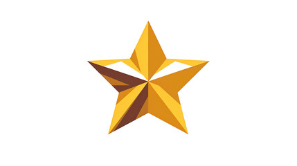 A single gold star with a white background.
