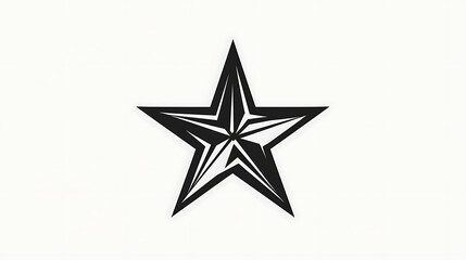 Obraz premium A black and white star on a white background.