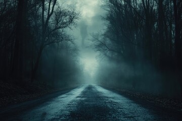 A Foggy Road Through a Dark Forest