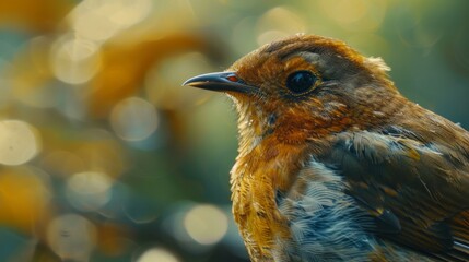 Nature wildlife image of bird standing on tree branch.