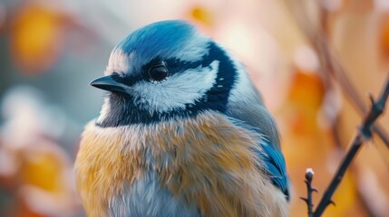 Obraz premium Nature wildlife image of bird standing on tree branch.