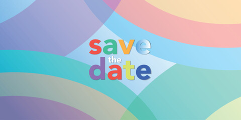 Obraz premium Save the date banner. Can be used for business, marketing and advertising. logo graphic design of event summit made for Technology and upcoming events.