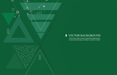 Abstract vector geometric triangle shape.green wallpaper.abstract background