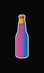 A bottle of sparkling water. Original vector illustration in vintage style.