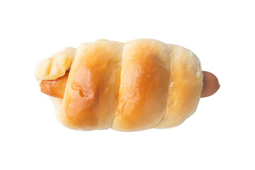 sausage bread rolls isolated on white background on transparent background