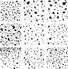 Elegant Falling Leaves Silhouette Set