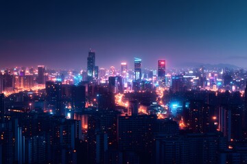 Obraz premium Night City Skyline