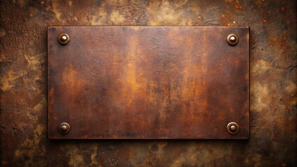 Dark brown rusty plate texture background with rustic metal surface for design projects