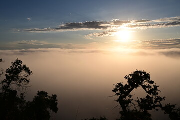 sunset in the mountains