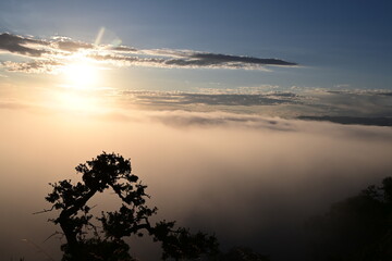sunset over the clouds