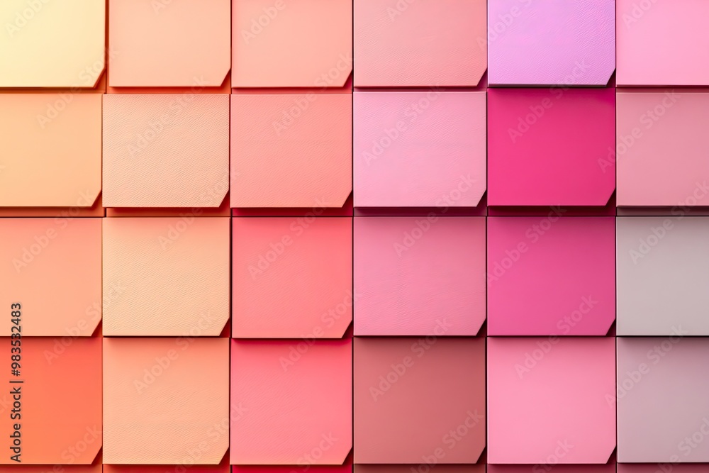 Poster a vibrant display of color swatches in shades of pink, creating a visually appealing gradient for de