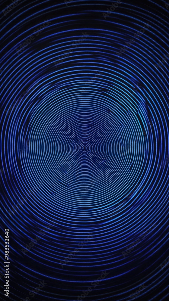 Fototapete abstract blue circular pattern with concentric waves, creating a mesmerizing effect that captivates 