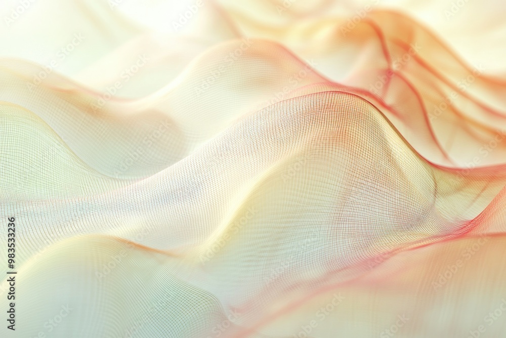 Poster soft, flowing fabric waves in gentle colors create an ethereal and tranquil background for designs a