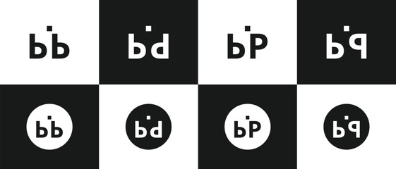 Initial B Vector Lettermark Set of Logos with the Combination of Other English Letters