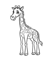 Adorable Giraffe Coloring Page for Kids to Enjoy