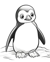 Fototapeta premium Adorable Penguin Coloring Page for Kids to Enjoy