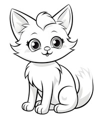 Adorable Turkish Van Cat Coloring Page for Kids