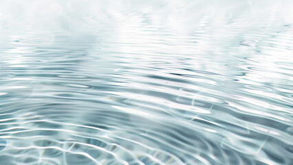 Fototapeta premium Close-up of water ripples on a calm surface with soft reflections, creating a serene and abstract background, ideal for nature and tranquility concepts. 