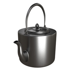 Vintage metal tea kettle with handle