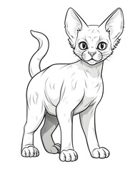 Obraz premium Adorable Devon Rex Cat Coloring Page for Kids