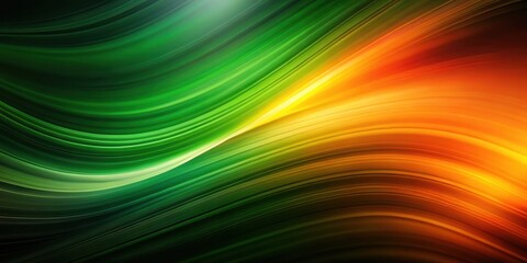 Abstract Green Orange Black Gradient Background Blurry Shape Texture Copy Space