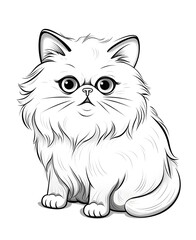 Obraz premium Adorable Himalayan Cat Coloring Page for Kids