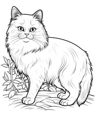 Obraz premium Adorable Birman Cat Coloring Page for Kids and Cat Lovers