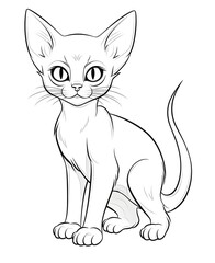 Obraz premium Adorable Abyssinian Cat Coloring Page for Kids