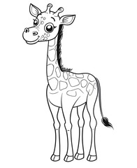 Fototapeta premium Adorable Giraffe Coloring Page for Kids