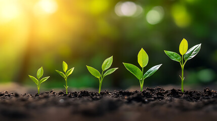 A collection of vibrant seedlings growing in soil, showcasing the beauty of nature and the promise of new beginnings.