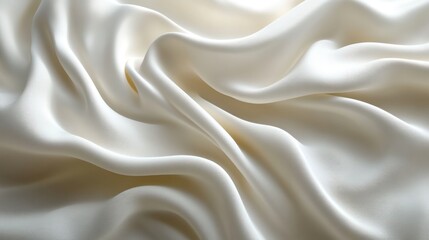 Fototapeta premium Soft, flowing white fabric creating an elegant texture.