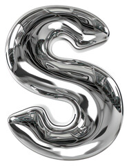 PNG Alphabet S letter silver curve monochrome.