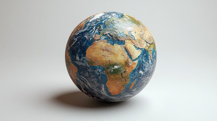Fototapeta premium A detailed globe showcasing Earth's continents and oceans.