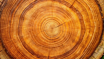 Close up abstract texture of annual rings on a cut tree trunk surface for backgrounds and nature themed designs