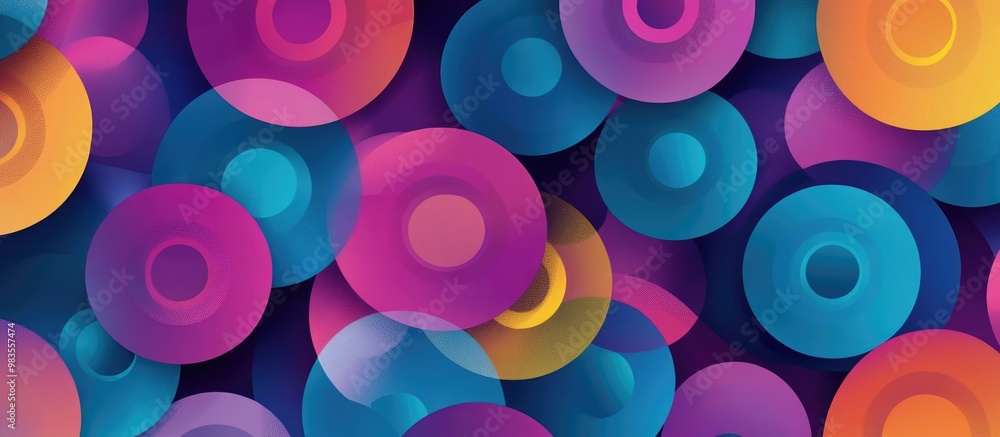 Poster colorful abstract geometric pattern with circular shapes creating a lovely background